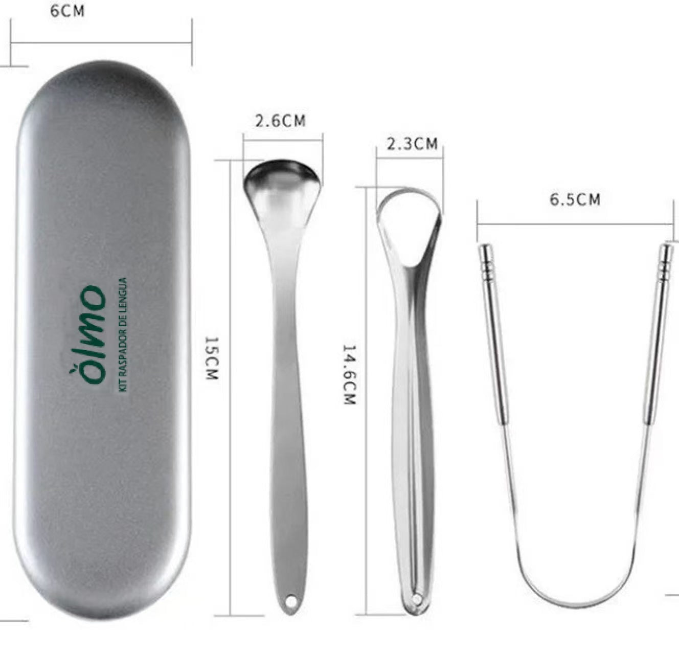 Raspador de Lengua - Set de Limpieza Acero Inoxidable